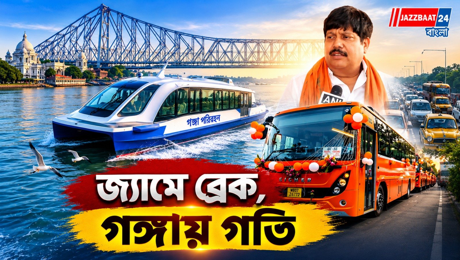 বারাকপুর থেকে বাবুঘাটে ওয়াটার ট্যাক্সি, পুজোর আগেই রাস্তায় নামবে ৫০০ নতুন বাস