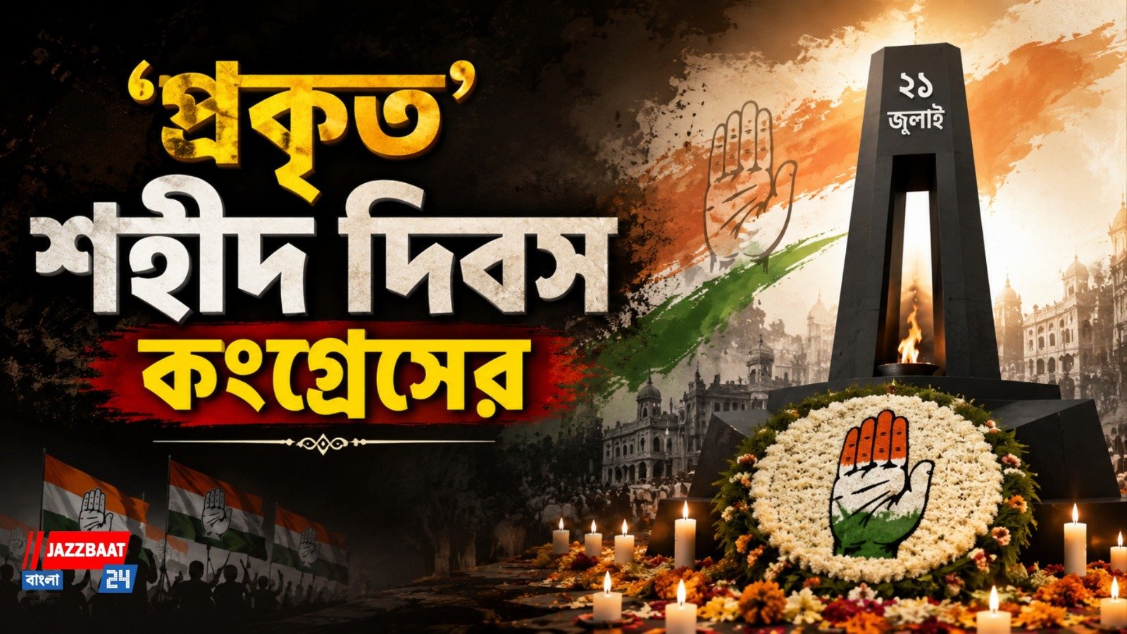 'শহীদ দিবস' মঞ্চে 'পুরোনো' মমতার ছবি,কী বার্তা কংগ্রেসের?