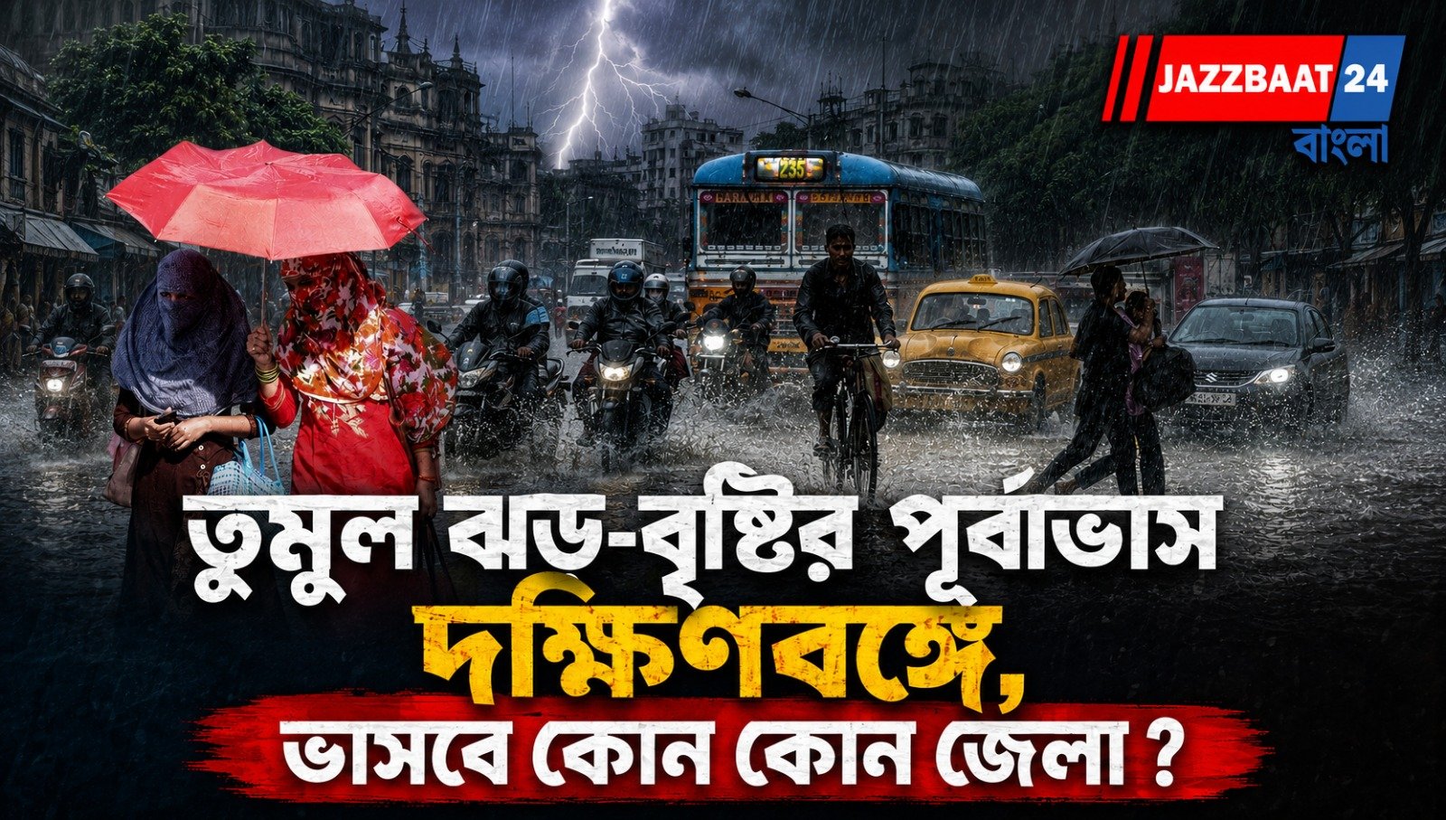 তুমুল ঝড়-বৃষ্টির পূর্বাভাস দক্ষিণবঙ্গে, ভাসবে কোন কোন জেলা ?