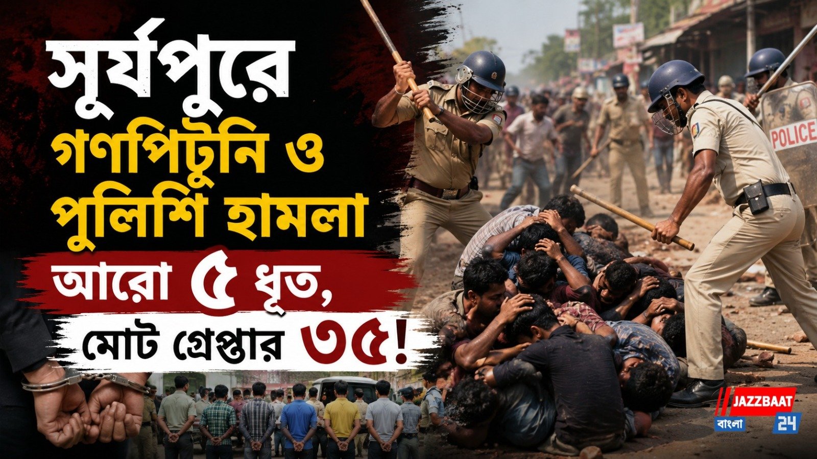 সূর্যপুরে গণপিটুনি ও পুলিশি হামলা আরো ৫ ধৃত, মোট গ্ৰেপ্তার ৩৫!
