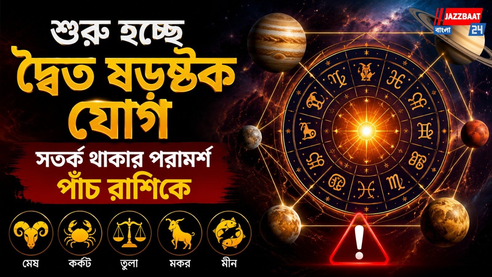 শুরু হচ্ছে দ্বৈত ষড়ষ্টক যোগ, সতর্ক থাকার পরামর্শ পাঁচ রাশিকে