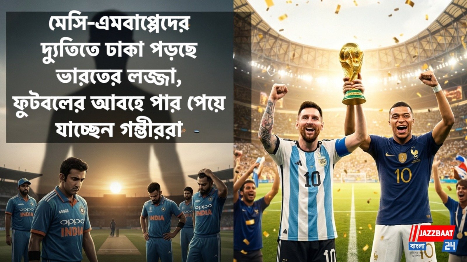 মেসি-এমবাপ্পেদের দ্যুতিতে ঢাকা পড়ছে ভারতের লজ্জা, ফুটবলের আবহে পার পেয়ে যাচ্ছেন গম্ভীররা
