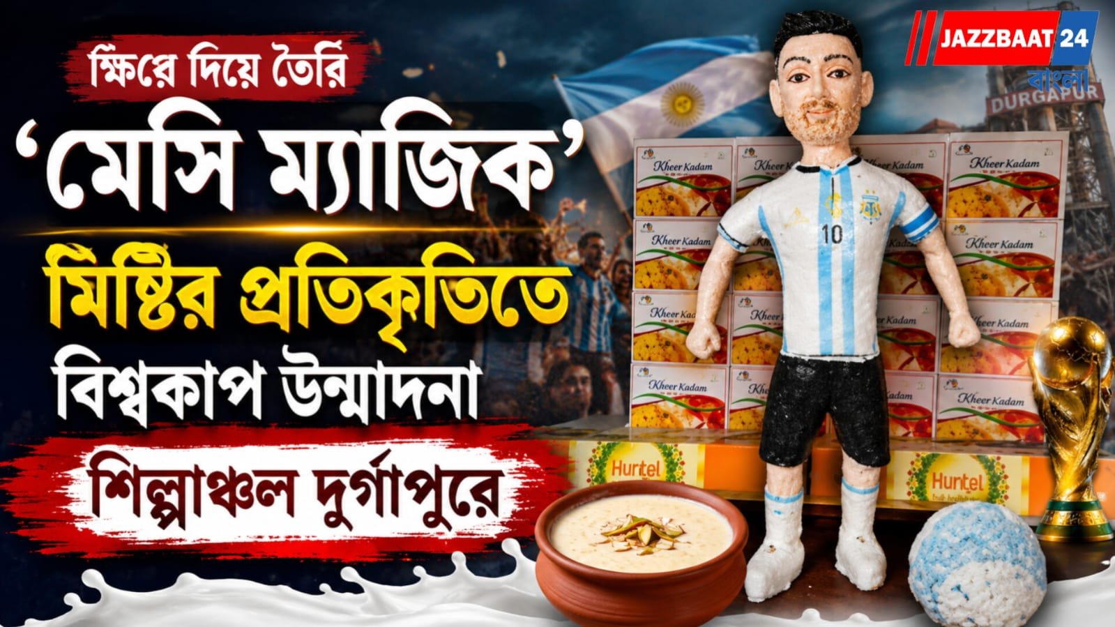 সেমিফাইনালের আগে দুর্গাপুরে আর্জেন্টিনা জ্বর, মিষ্টিতেই মেসিকে শ্রদ্ধা