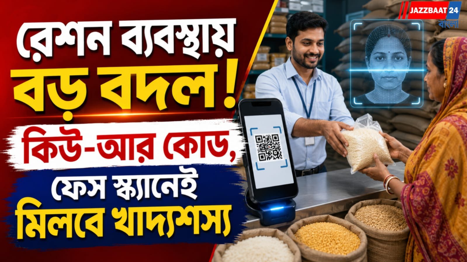 রেশন ব্যবস্থায় বড় বদল! কিউ-আর কোড, ফেস স্ক্যানেই মিলবে খাদ্যশস্য