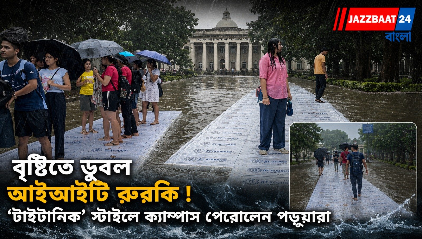 বৃষ্টিতে ডুবল আইআইটি রুরকি !