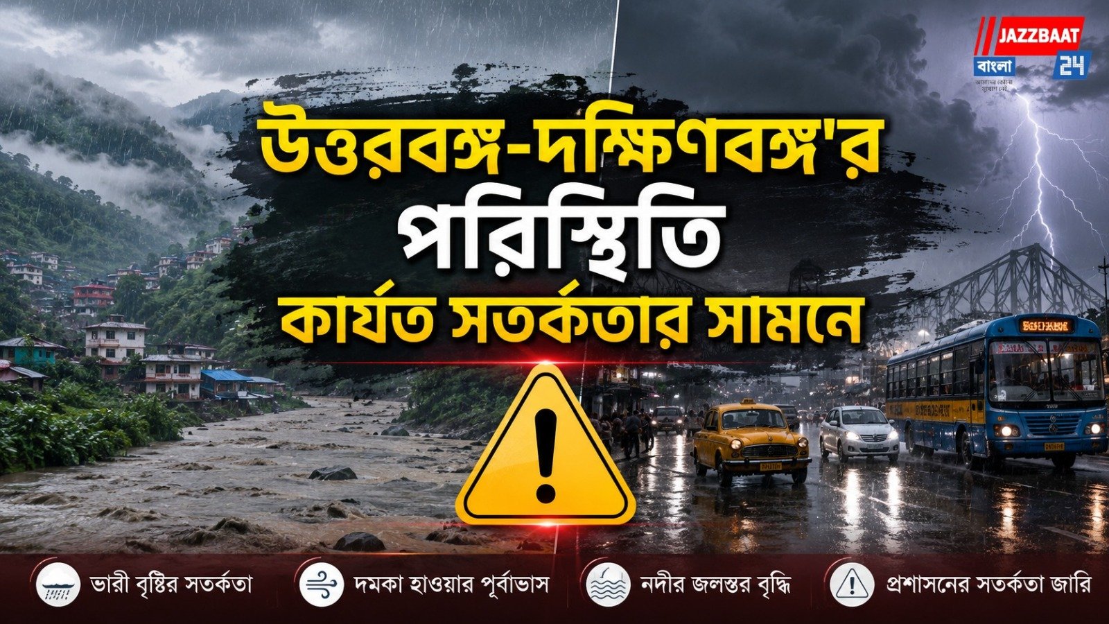 প্রবল বর্ষণে বিপর্যস্ত মহানগরী সহ বাকী জেলাগুলি