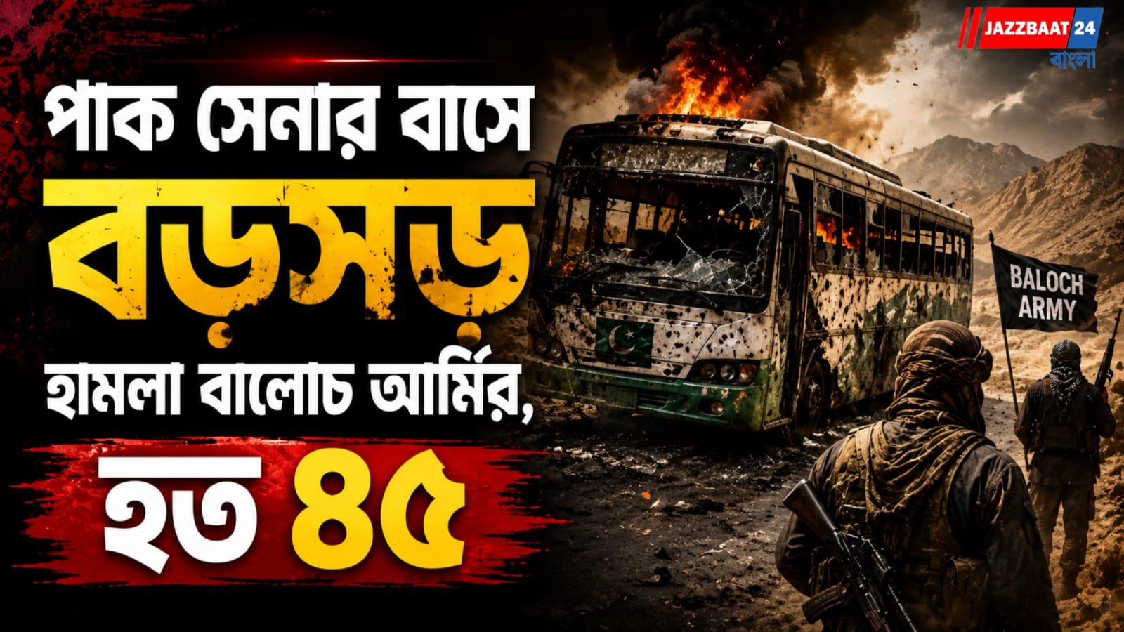 পাক সেনার বাসে বড়সড় হামলা বালোচ আর্মির, হত ৪৫