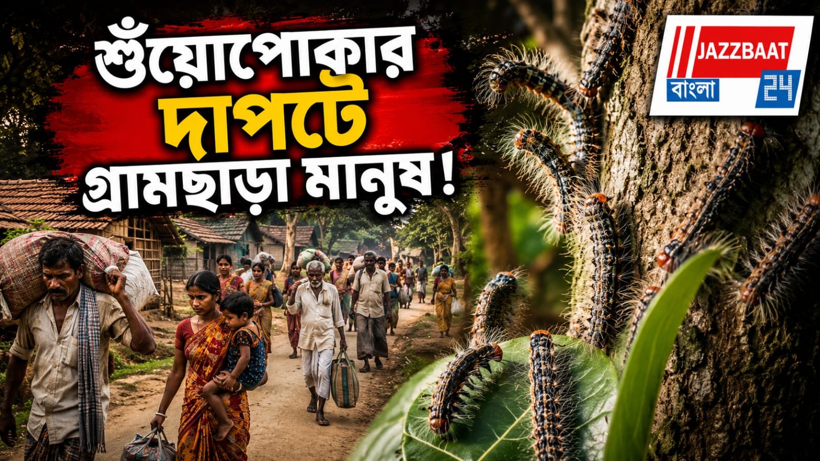 শুঁয়োপোকার আতঙ্কে নাজেহাল পূর্বস্থলীর গ্রামবাসীরা, ঘরছাড়া একাধিক পরিবার!