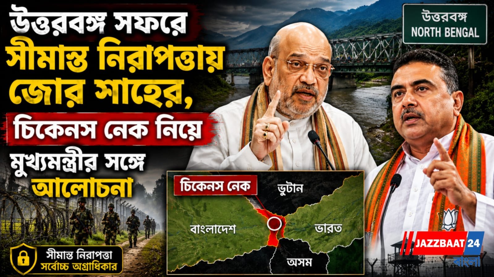 উত্তরবঙ্গ সফরে সীমান্ত নিরাপত্তায় জোর শাহের, চিকেনস নেক নিয়ে মুখ্যমন্ত্রীর সঙ্গে আলোচনা