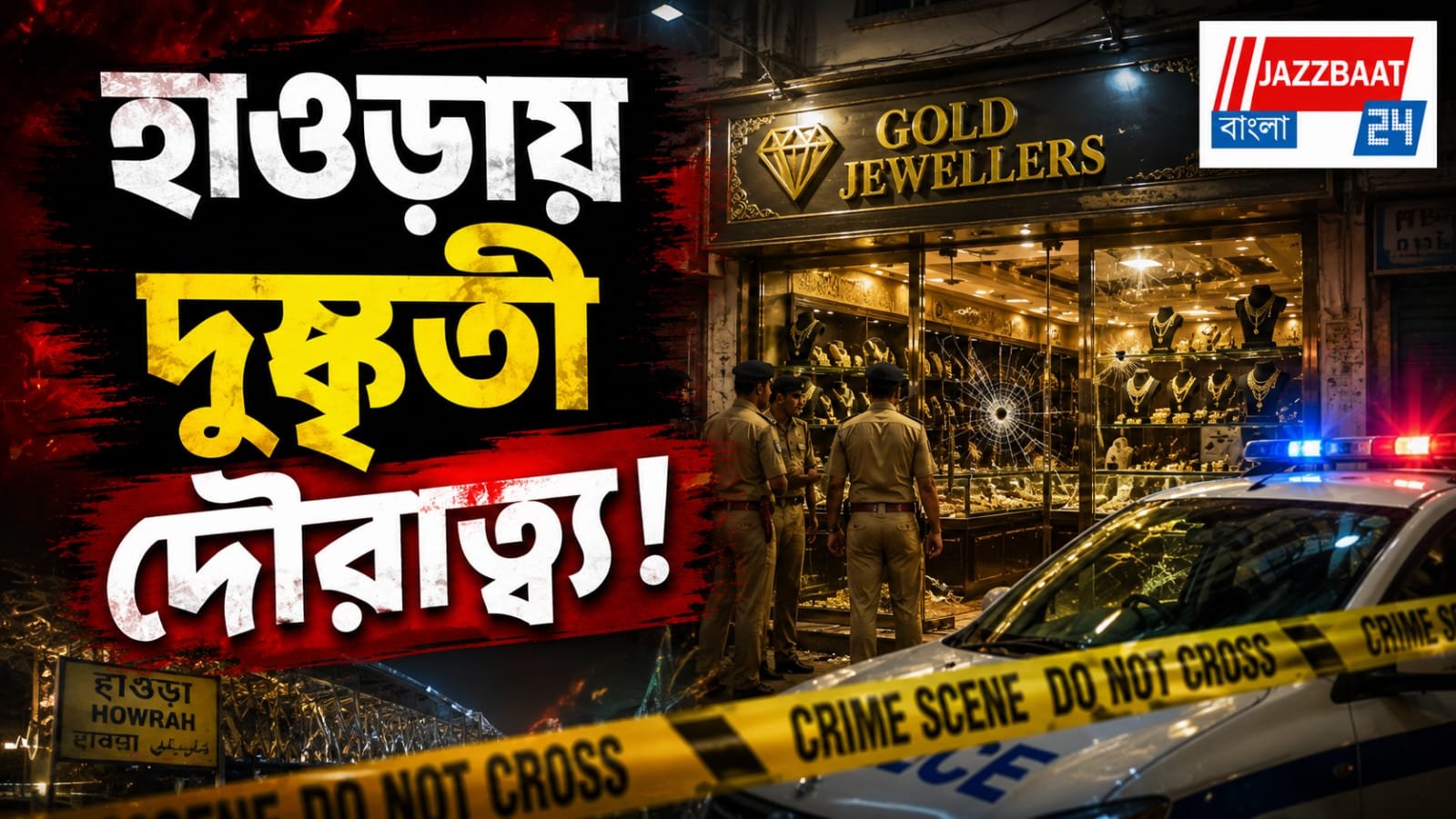 হাওড়ায় ব্যবসায়ীকে লক্ষ্য করে গুলি, টাকা-গয়না ছিনতাইয়ের অভিযোগ