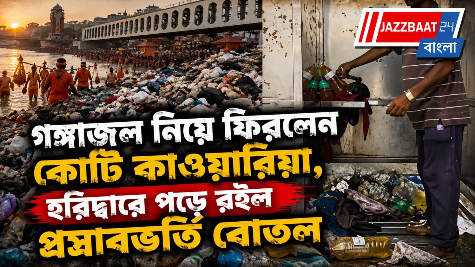 গঙ্গাজল নিয়ে ফিরলেন কোটি কাঁওয়ারিয়া, হরিদ্বারে পড়ে রইল প্রস্রাবভর্তি বোতল