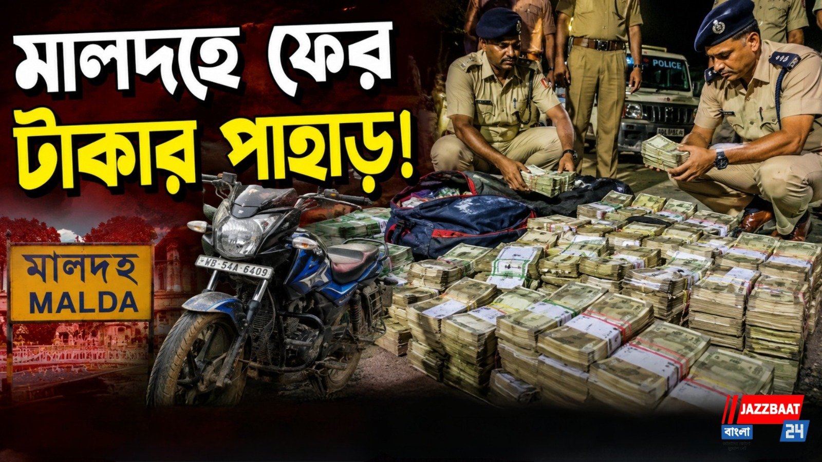 মালদহে বাইকে তল্লাশিতে উদ্ধার লক্ষাধিক টাকা, মাদক সহ আটক ২
