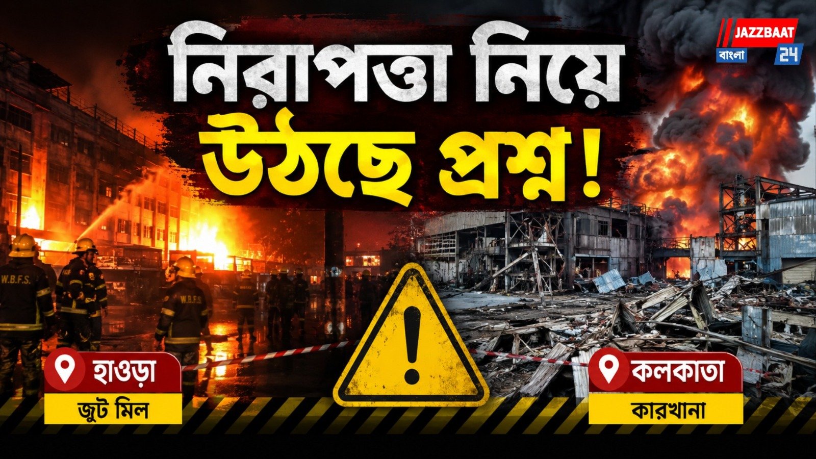 হাওড়া-কলকাতা'য় জোড়া অগ্নিকান্ড,পুড়ে ছাই জুটমিল এবং কারখানা