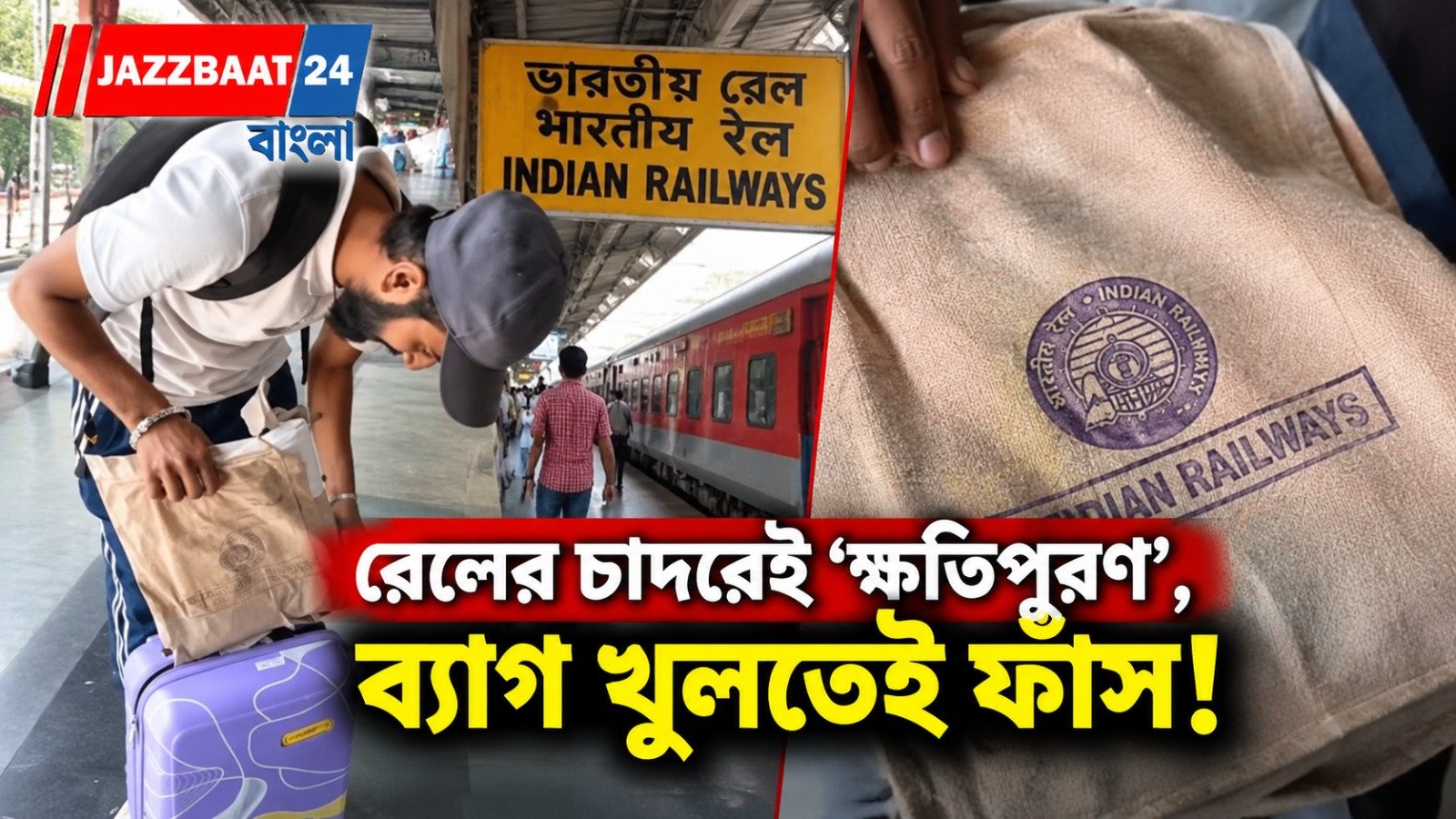 ব্যাগ খুলতেই বেরোল রেলের চাদর, শিশুকে কোলে নিয়েই কর্মীর সঙ্গে তর্ক দম্পতির