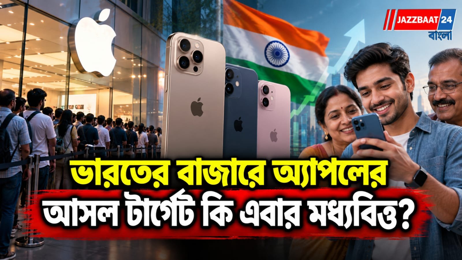 আইফোন কিনতে রাত থেকেই লম্বা লাইন!