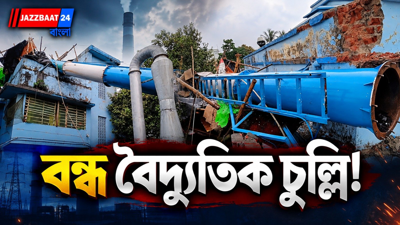 বজ্রাঘাতে চুরমার শ্মশানের চিমনি, বিকল্প হিসেবে চালু কাঠের দাহব্যবস্থা