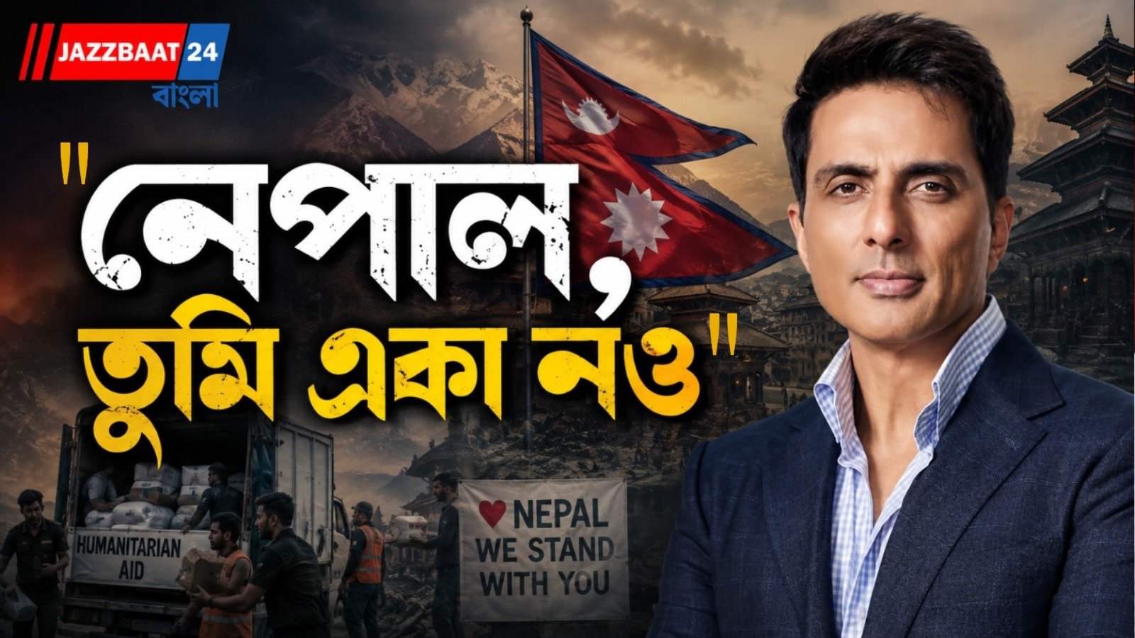 বন্যাদুর্গতদের বন্ধু সোনু সুদ, ত্রাণ নিয়ে পৌঁছলেন নেপালে