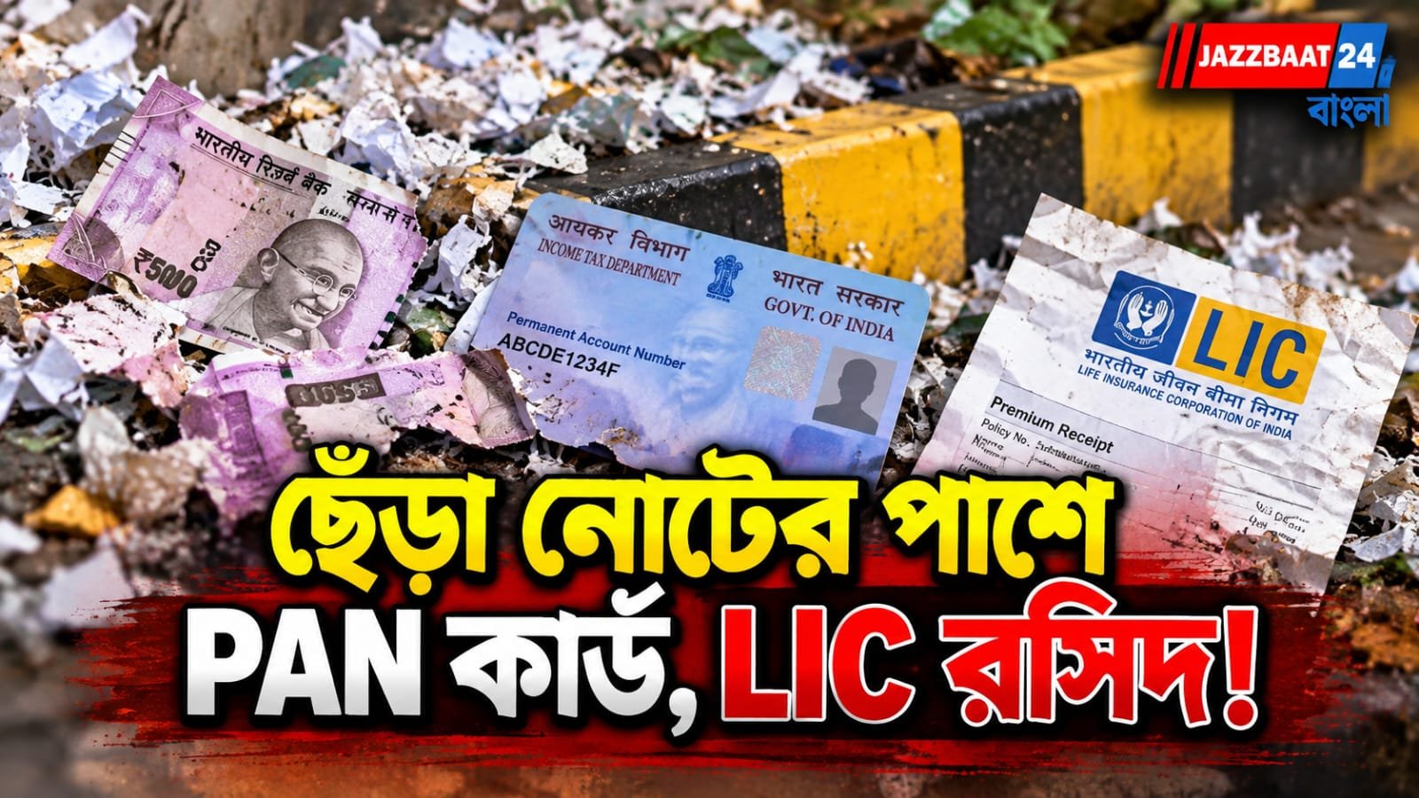 রাস্তার ধারে ছেঁড়া নোটের স্তূপ, সঙ্গে PAN কার্ড-রসিদ, রহস্য ঘিরে তদন্তে পুলিশ