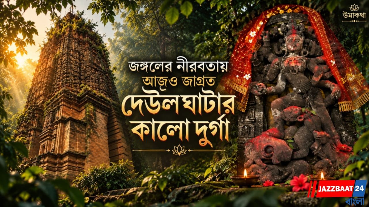 জঙ্গলের নীরবতায় আজও জাগ্রত দেউলঘাটার কালো দুর্গা