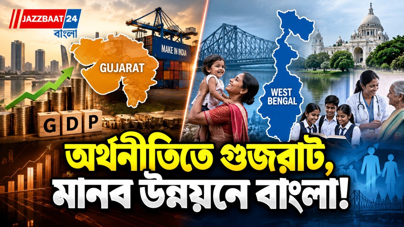 শিল্প-বিনিয়োগে গুজরাট, সামাজিক সুরক্ষা ও মানব উন্নয়নে পশ্চিমবঙ্গ! দুই রাজ্যের দুই মডেল
