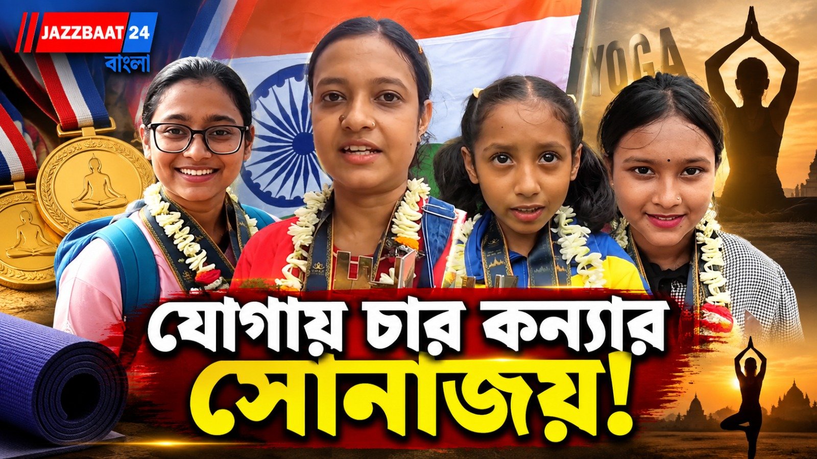 ব্যাংককে ভারতের জয়জয়কার, আন্তর্জাতিক যোগা মঞ্চ কাঁপিয়ে ঘরে ফিরল অন্ডালের চার সোনার মেয়ে