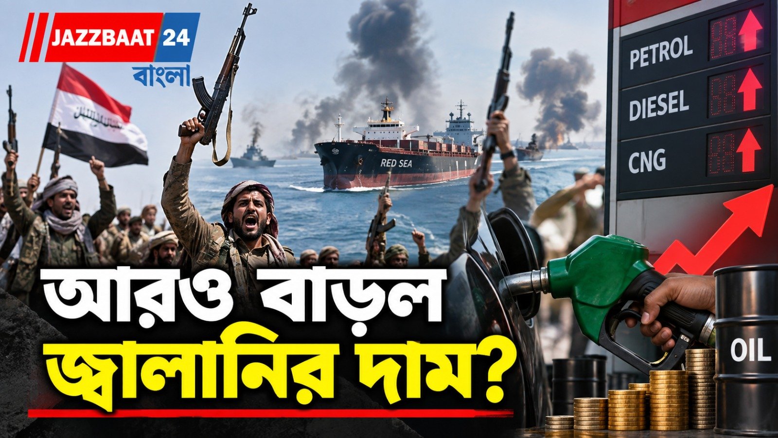 লোহিত সাগরের পথে হুথি অভিযানে ঘরছাড়া ১ লক্ষেরও বেশি মানুষ