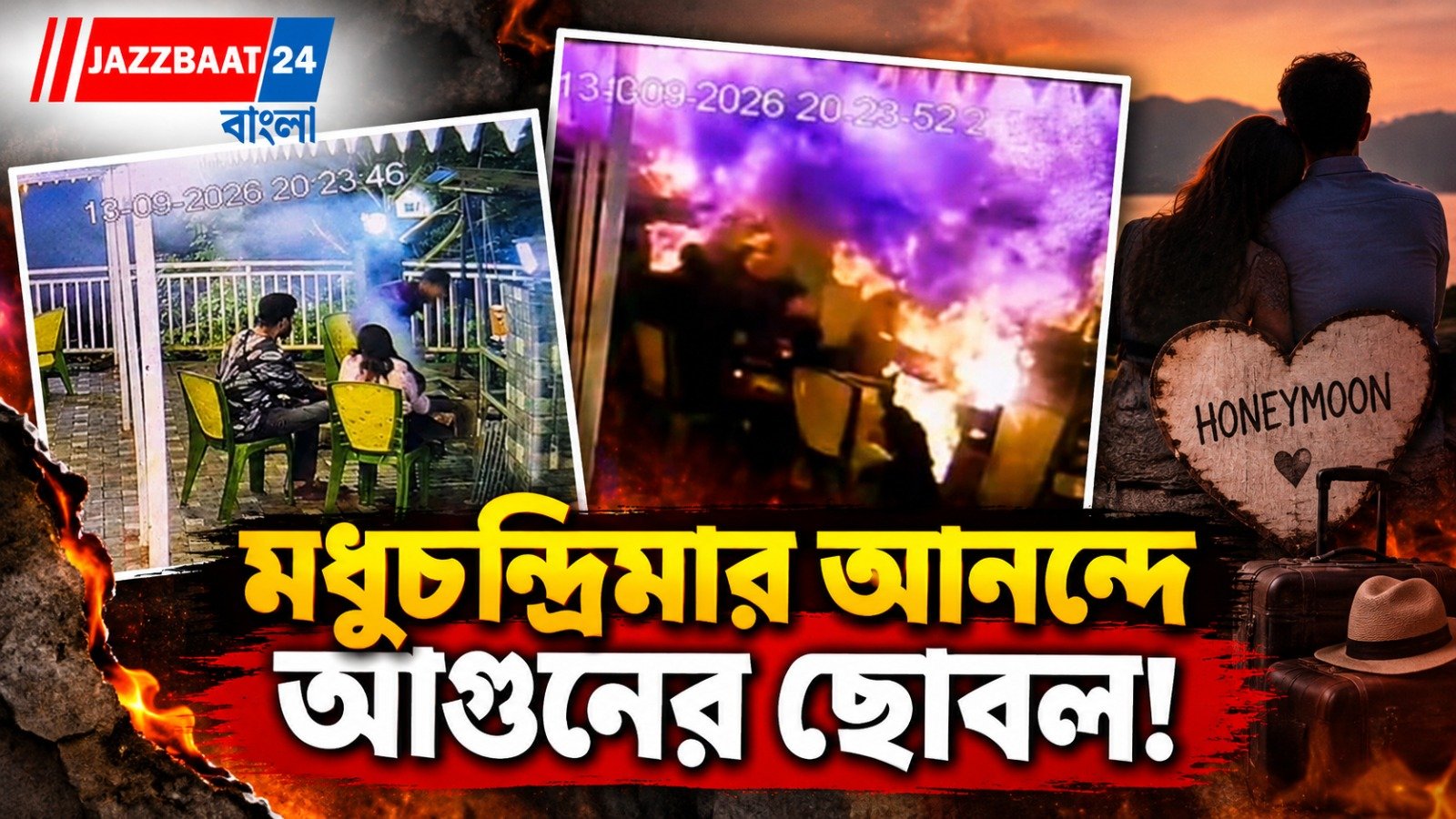 পাহাড়ে মধুচন্দ্রিমায় গিয়ে ‌ভয়ানক পরিণতি দম্পতির,দগ্ধ নববধূ, বাঁচাতে গিয়ে পুড়লেন স্বামী!