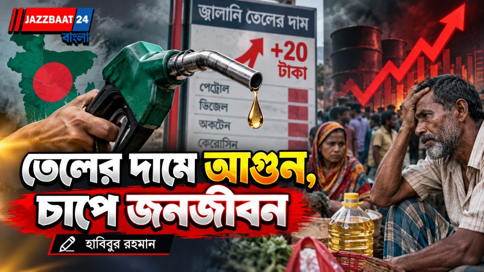 বাংলাদেশে জ্বালানি তেলের দাম প্রতি লিটারে ২০ টাকা বৃদ্ধি, সংসার চালাতে দিশেহারা নিম্ন আয়ের মানুষের