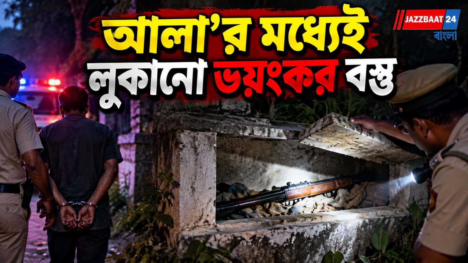 রাস্তার ধারের কাঠামোতেই লুকনো বন্দুক, জীবনতলায় চাঞ্চল্য
