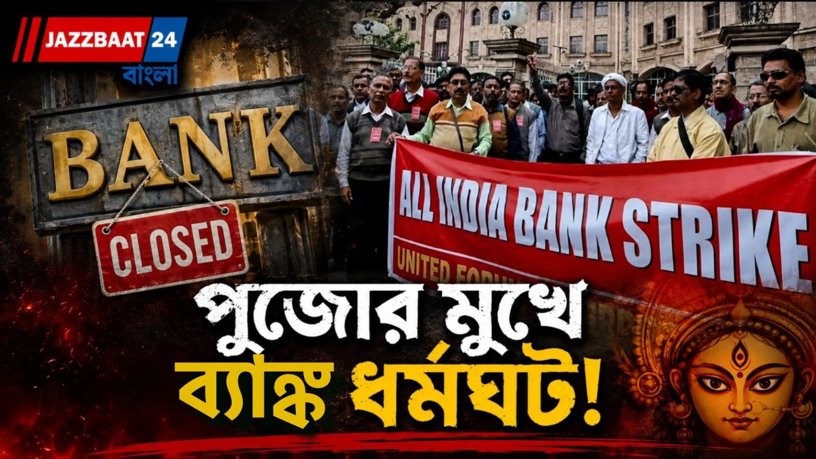 ব্যাঙ্ক কর্মীদের আন্দোলনের ডাক, অক্টোবরে অনির্দিষ্টকালের কর্মবিরতির হুঁশিয়ারি