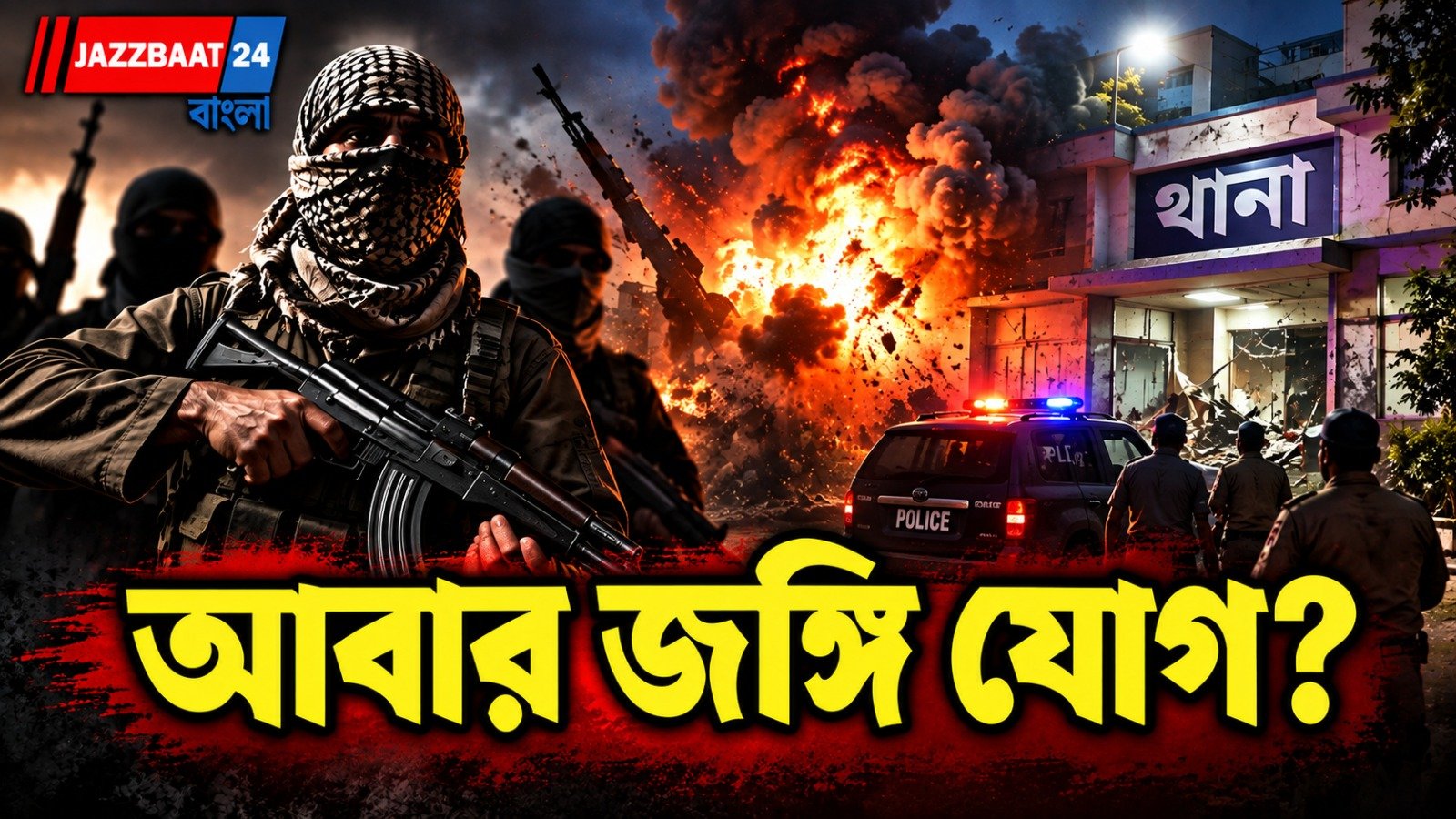 গভীর রাতে ভয়াবহ বিস্ফোরণে কেঁপে উঠল থানা