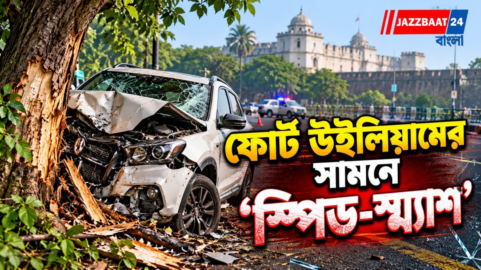 ফোর্ট উইলিয়ামের সামনে ভয়াবহ দুর্ঘটনা! অল্পের জন্য প্রাণে বাঁচলেন চালক