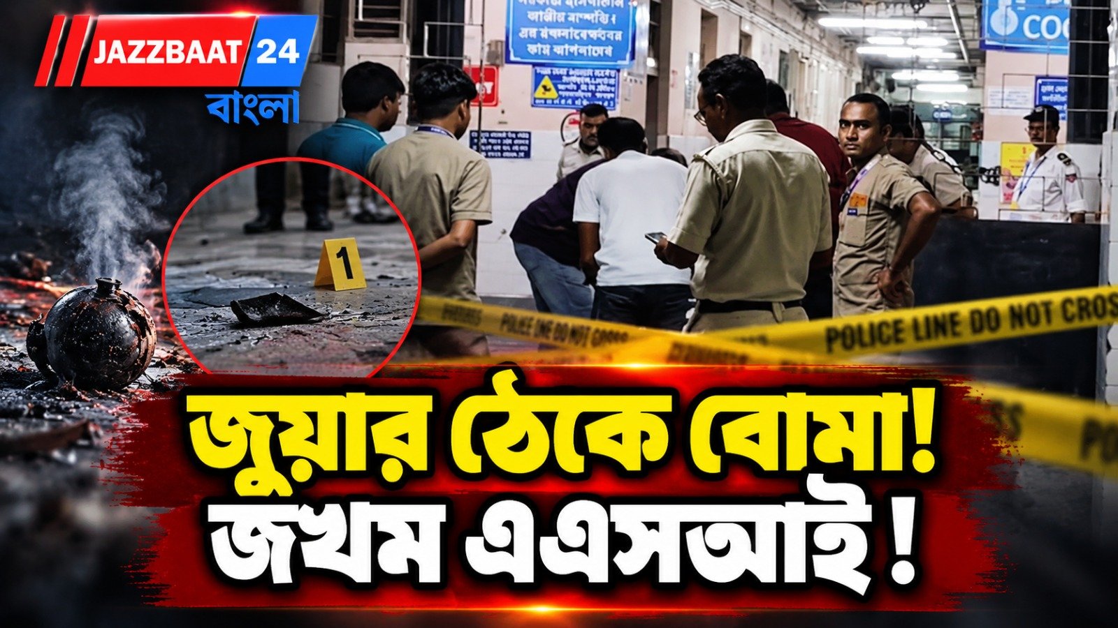 জুয়ার আসরে হানা দিতেই পুলিশের উপর বোমাবাজি! সালারে দুষ্কৃতীদের হামলায় গুরুতর জখম এএসআই