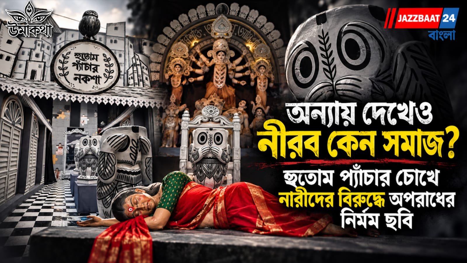 Durga Puja: অন্যায় দেখেও নীরব কেন সমাজ? হুতোম প্যাঁচার চোখে নারীদের বিরুদ্ধে অপরাধের নির্মম ছবি