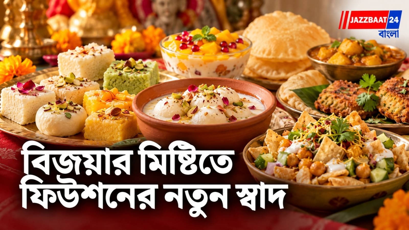 বিজয়ার মিষ্টি থেকে ফিউশন স্ন্যাক্স, চেনা স্বাদেই নতুন চমক খাবারের পাতে