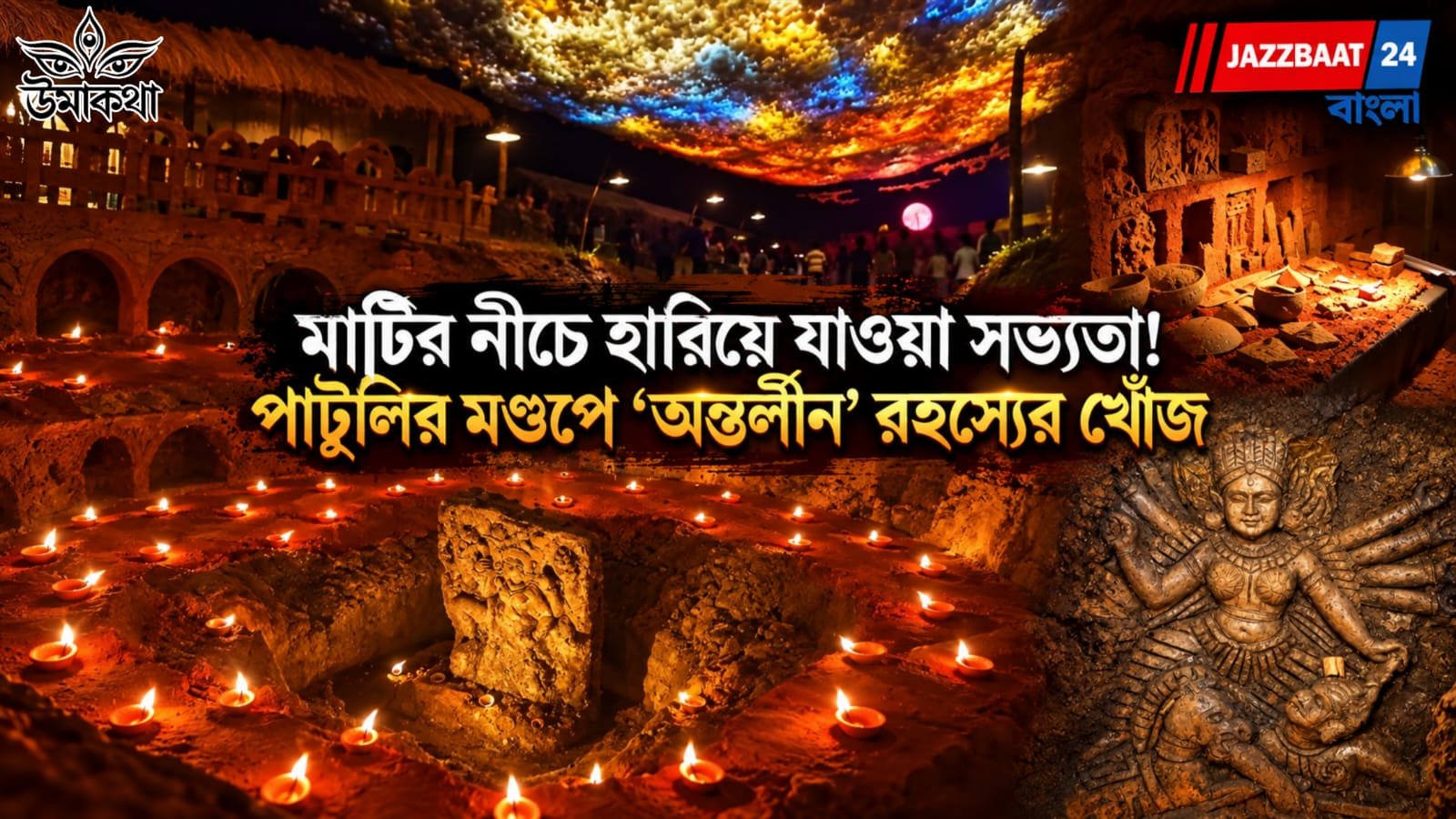 Durga Puja: মাটির নীচে হারিয়ে যাওয়া সভ্যতা! পাটুলির মণ্ডপে ‘অন্তর্লীন’ রহস্যের খোঁজ