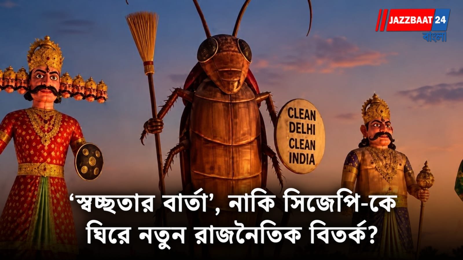 রাবণের সঙ্গে এ বার ৩০ ফুটের আরশোলা পোড়ানোর আয়োজন!