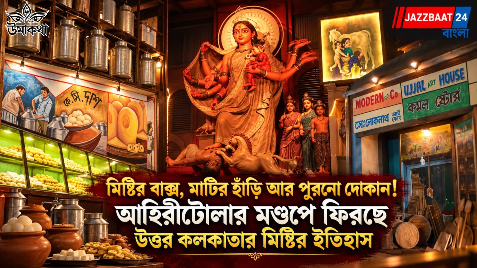 Durga Puja: মিষ্টির বাক্স, মাটির হাঁড়ি আর পুরনো দোকান! আহিরীটোলার মণ্ডপে ফিরছে উত্তর কলকাতার মিষ্টির ইতিহাস