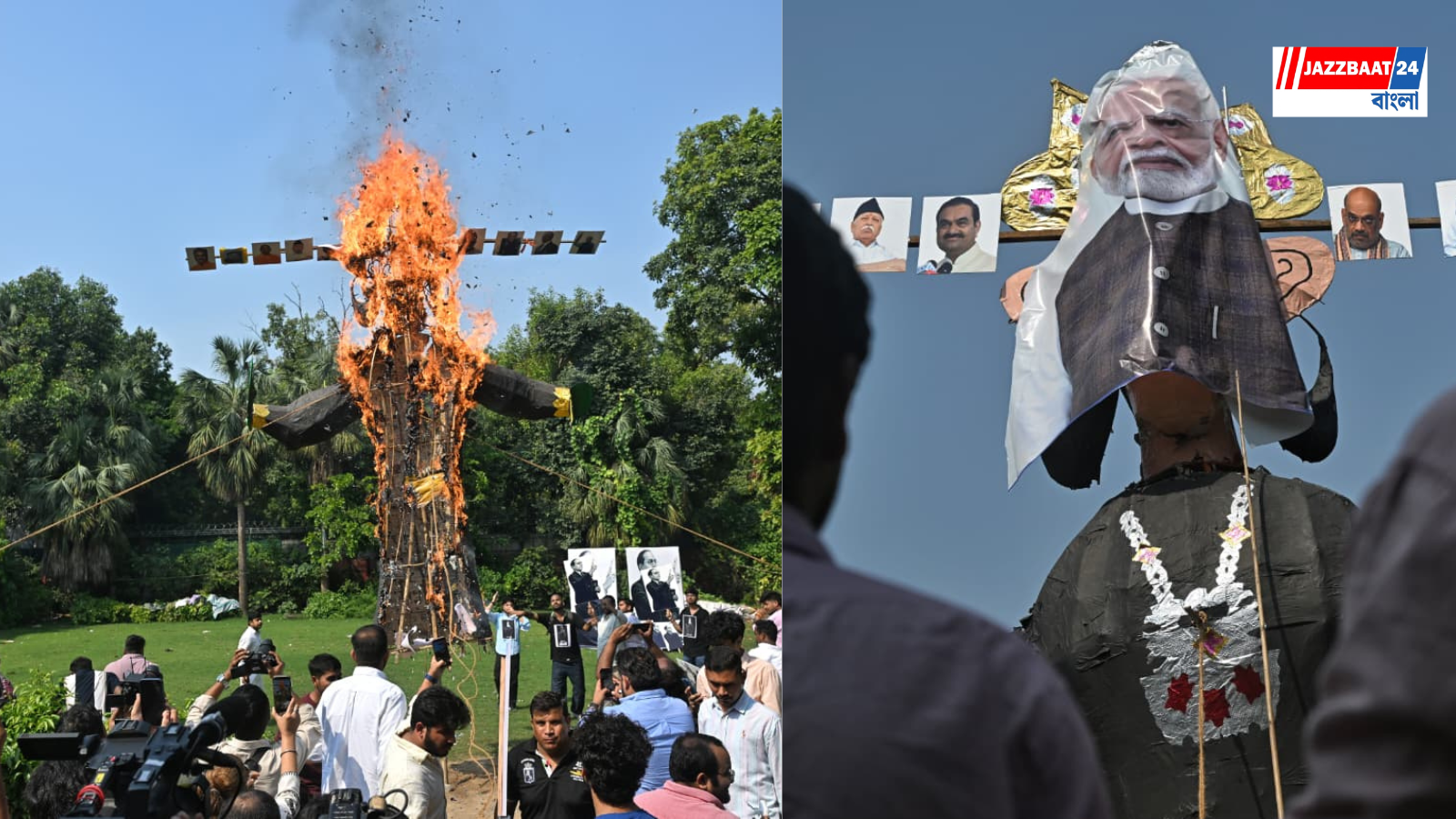 NarendraModi: দশেরায় মোদির ছবি লাগানো রাবণের কুশপুত্তলিকা দাহ, মুখ্য নির্বাচন কমিশনারের পদত্যাগের দাবিতে NSUI-এর বিক্ষোভ