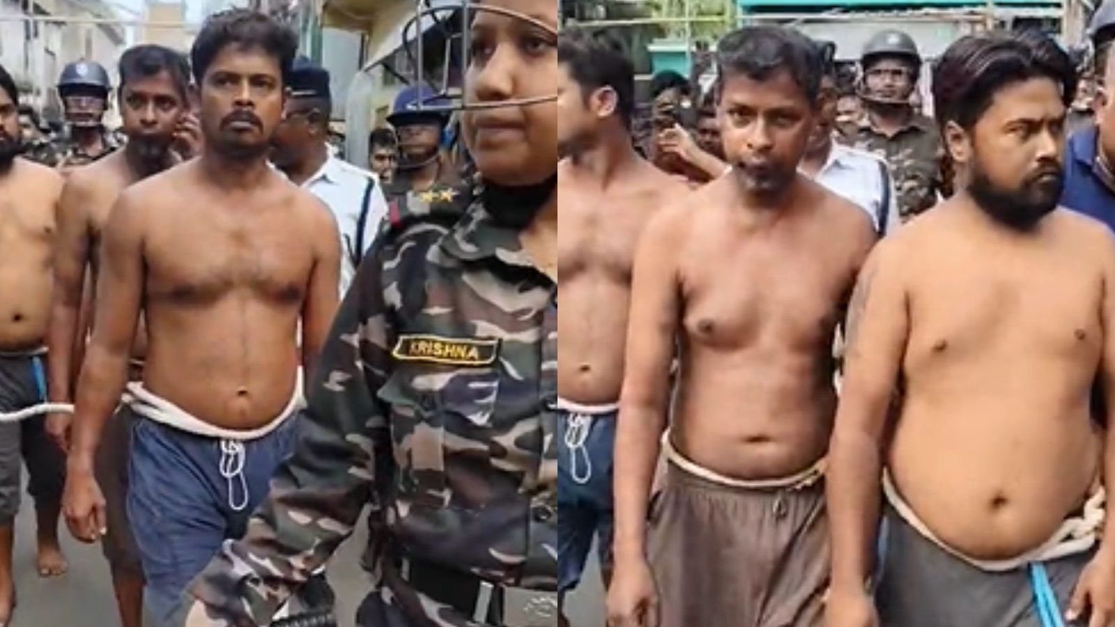 বেহালাকাণ্ডে প্রেমিকার বাবা-মামাকে খালি গায়ে ঘোরাল পুলিশ