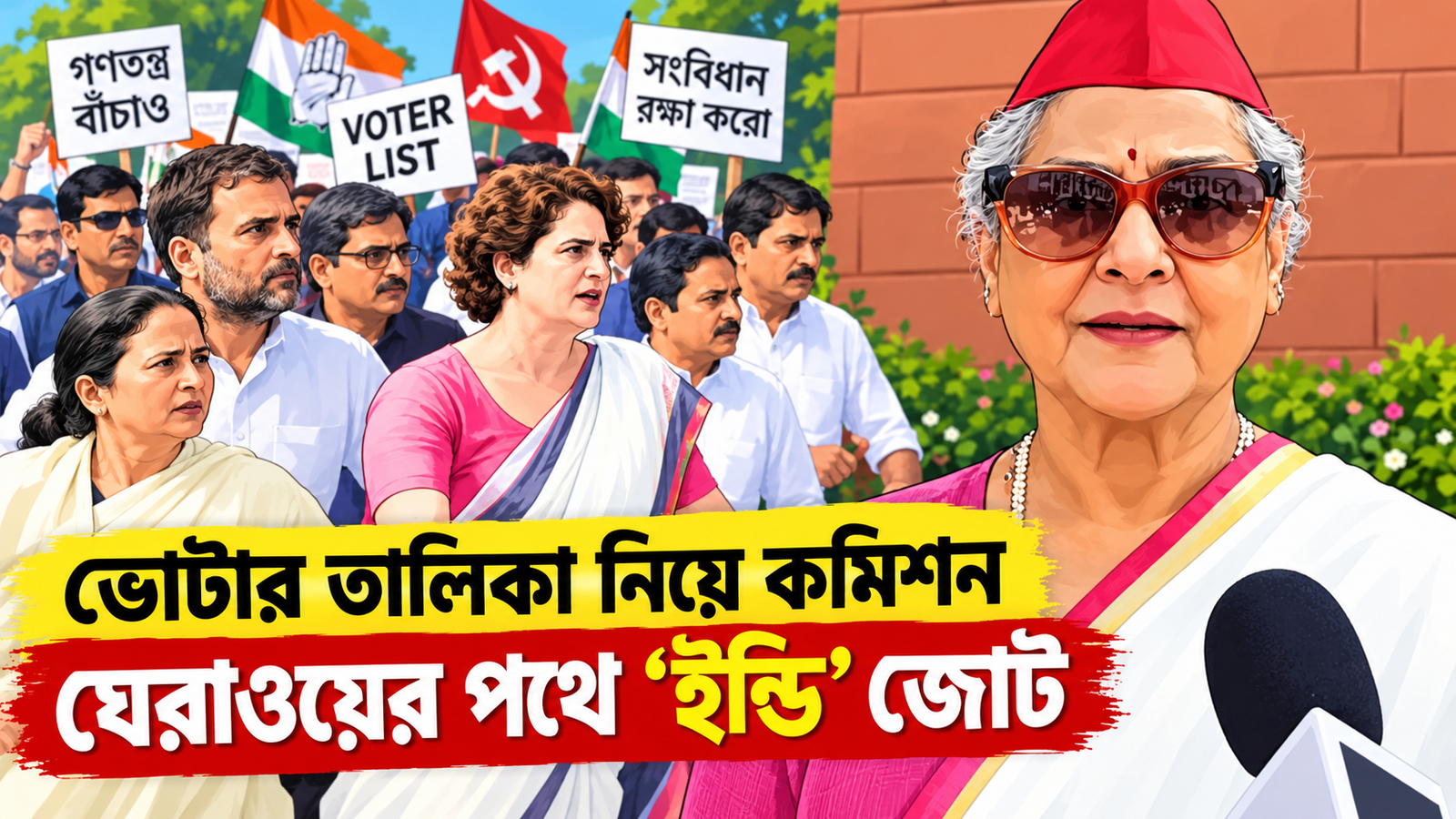 Gyanesh Kumar আর কমিশনের বিরুদ্ধে গর্জন! রাজধানীর রাজপথে বিরাট মিছিল প্রিয়াঙ্কা-জয়াদের
