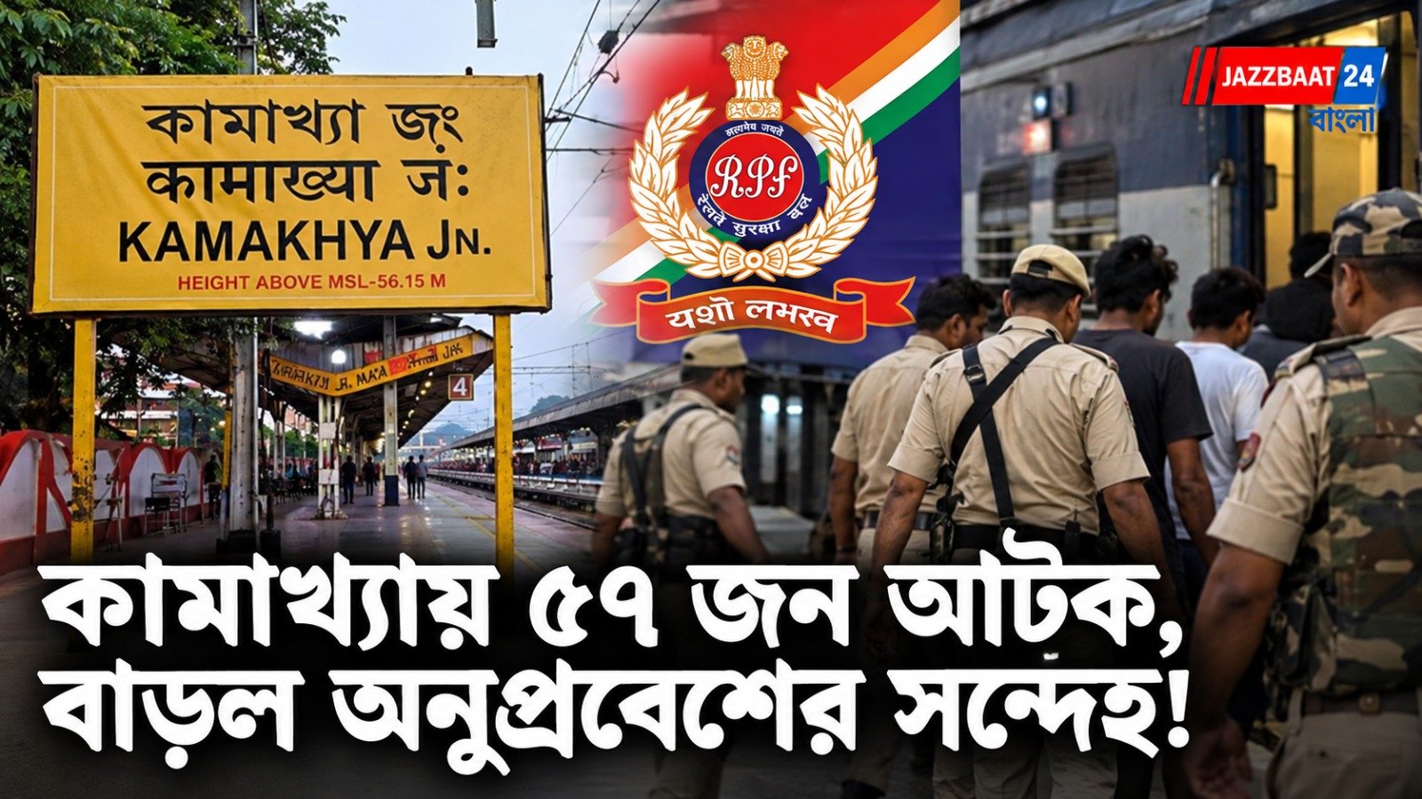 শ্রীনগর থেকে পালানোর সন্দেহ! অসমে কামাখ্যা স্টেশনে আটক ৫৭ জন, বাংলাদেশি অনুপ্রবেশের অভিযোগ