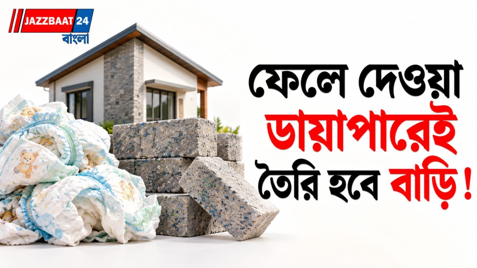ফেলে দেওয়া ডায়াপারেই তৈরি হবে বাড়ি! বালির বদলে ৪০ শতাংশ পর্যন্ত ব্যবহার, জাপানি গবেষণায় চমক
