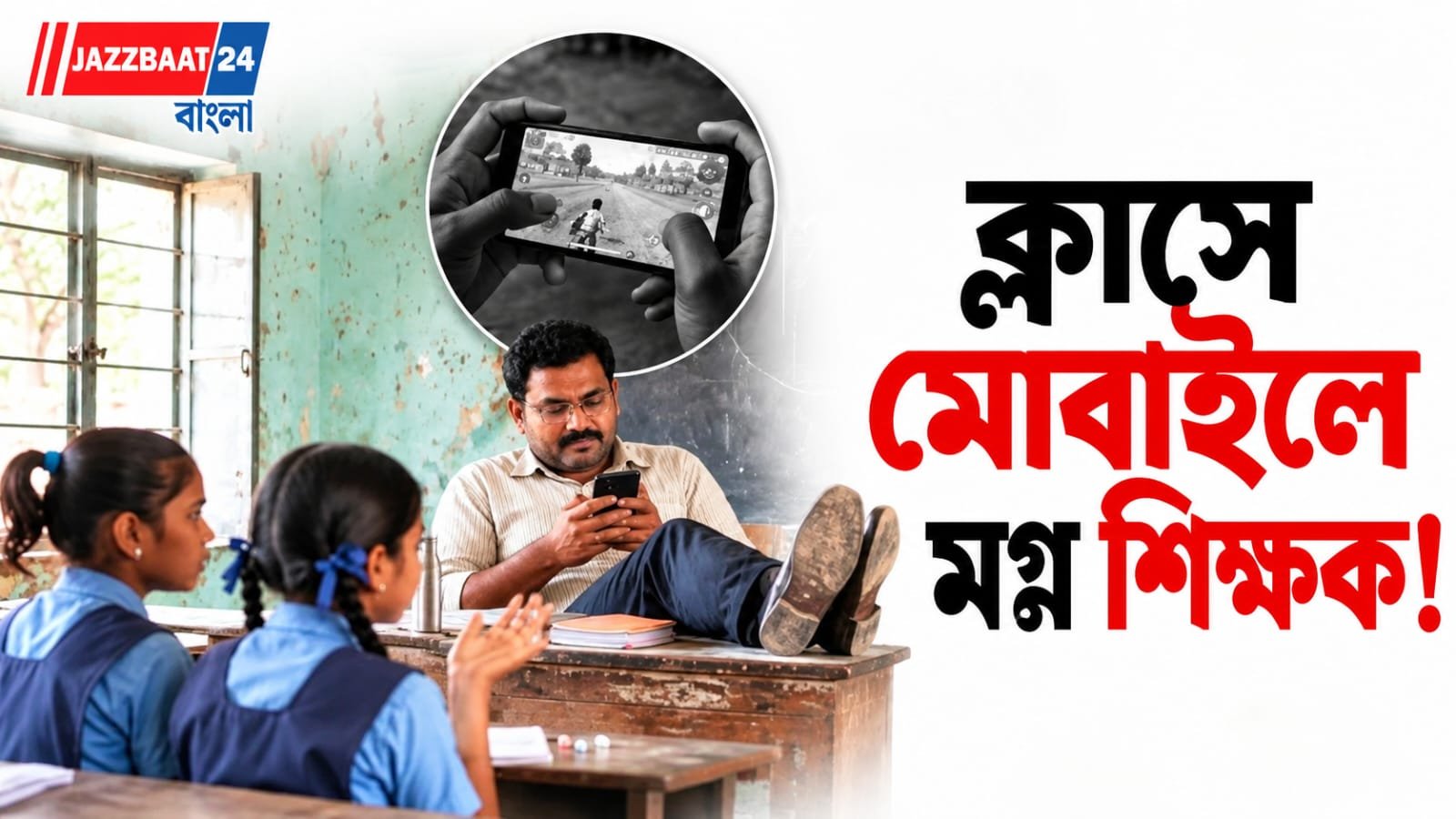 GovernmentSchool: ক্লাসরুমে টেবিলে পা তুলে মোবাইলে মগ্ন শিক্ষক, ছাত্রীদের সোশ্যাল মিডিয়া আইডি চাওয়ার অভিযোগে তোলপাড় মধ্যপ্রদেশ
